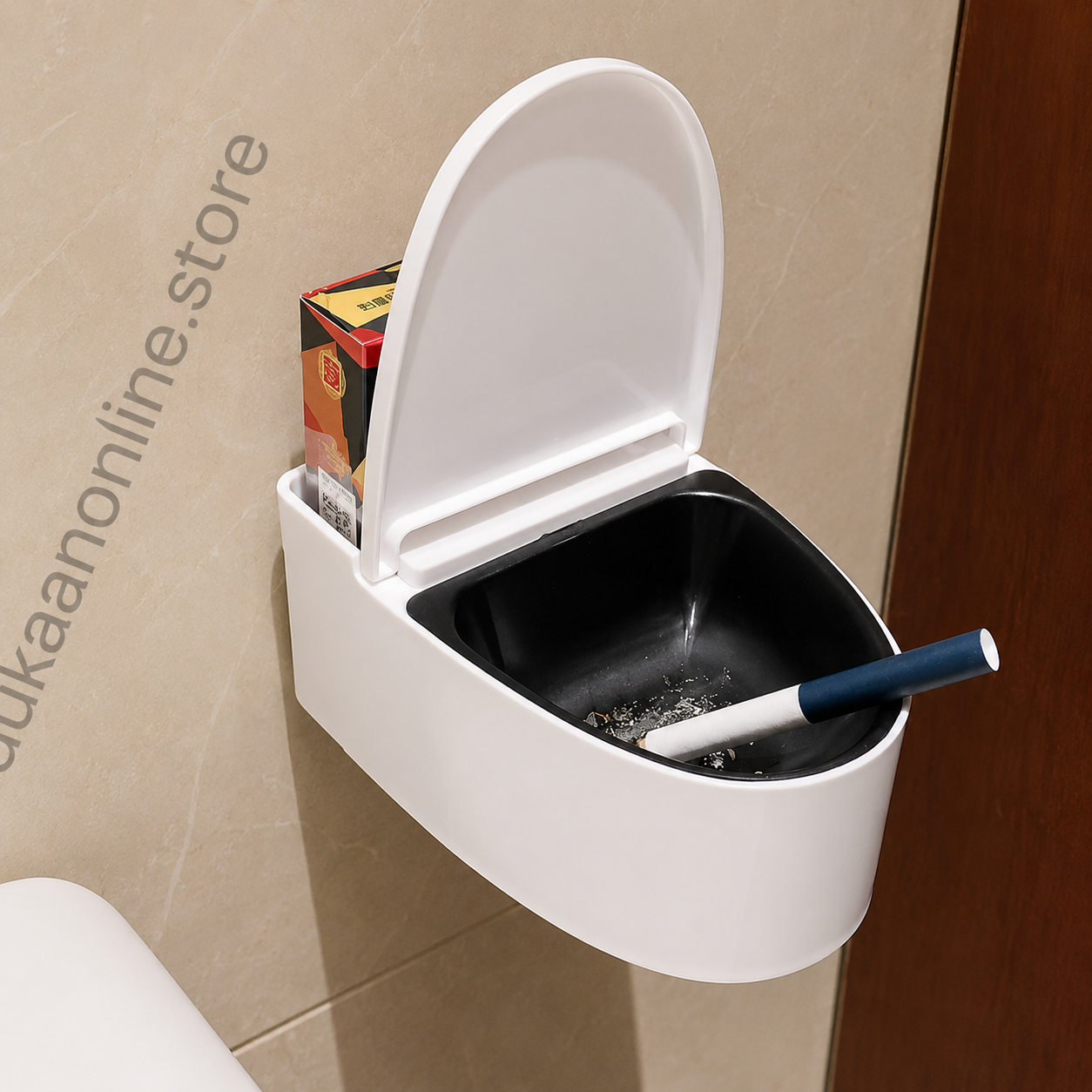 Wall-Mounted Luxury Ashtray Toilet Shaped Storage Box